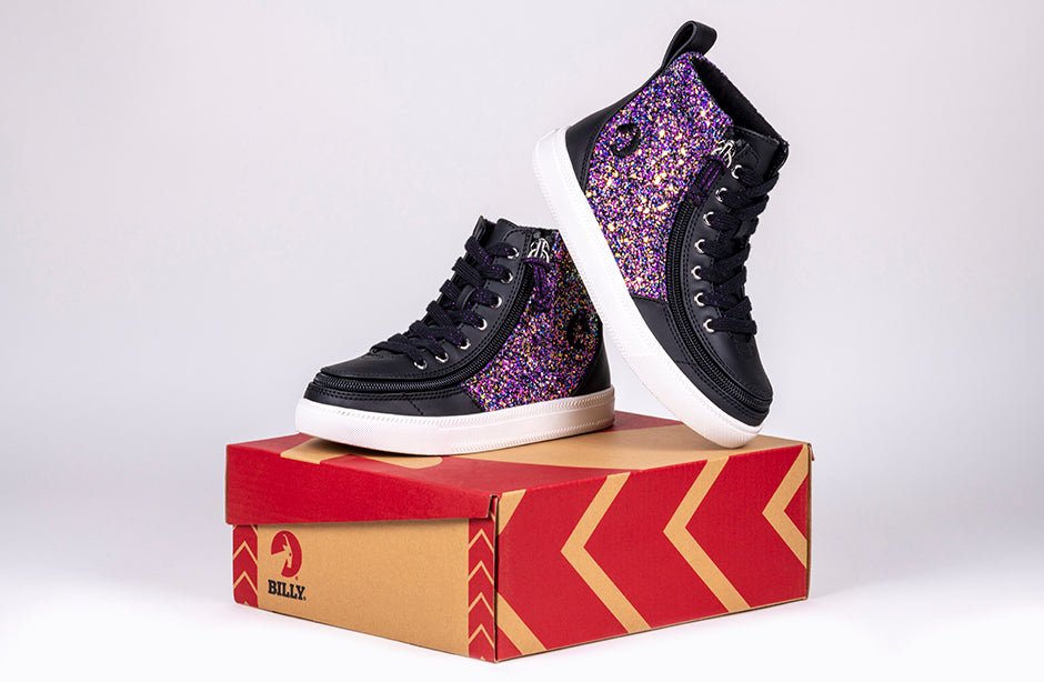 Black Fuchsia Glitz BILLY Classic Lace High Tops - BILLY Footwear® Canada