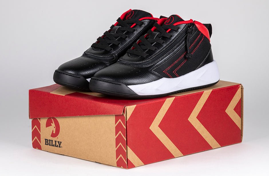 Black/Red BILLY Sport Hoop Athletic Sneakers - BILLY Footwear® Canada