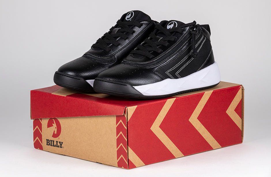 Black/White BILLY Sport Hoop Athletic Sneakers - BILLY Footwear® Canada