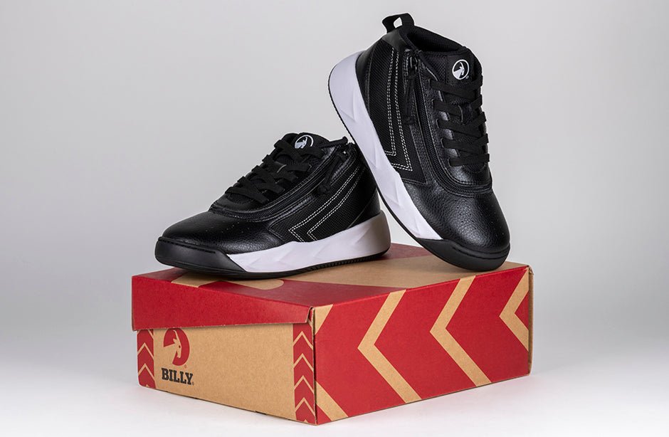 Black/White BILLY Sport Hoop Athletic Sneakers - BILLY Footwear® Canada