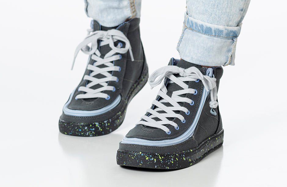 Charcoal/Blue Speckle BILLY Classic Lace High Tops - BILLY Footwear® Canada
