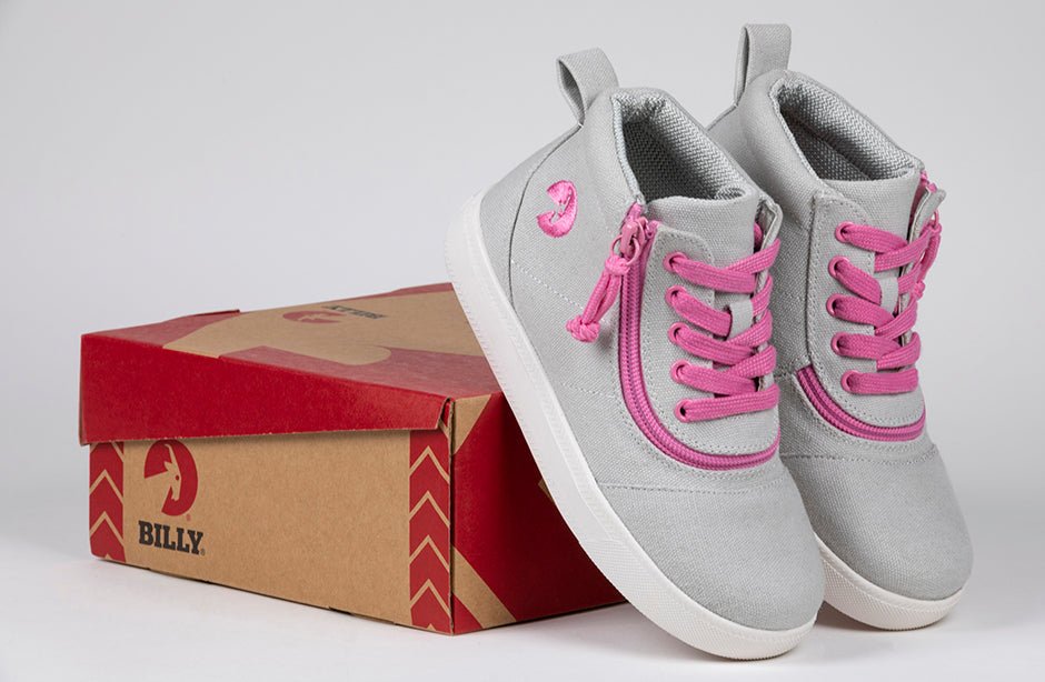 Grey/Pink BILLY D|R Short Wrap High Tops - BILLY Footwear® Canada