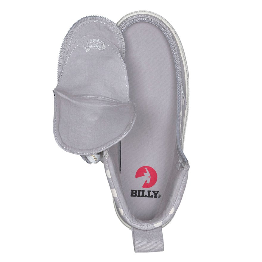 Kid's Grey Polka BILLY Classic Lace Highs - BILLY Footwear® Canada