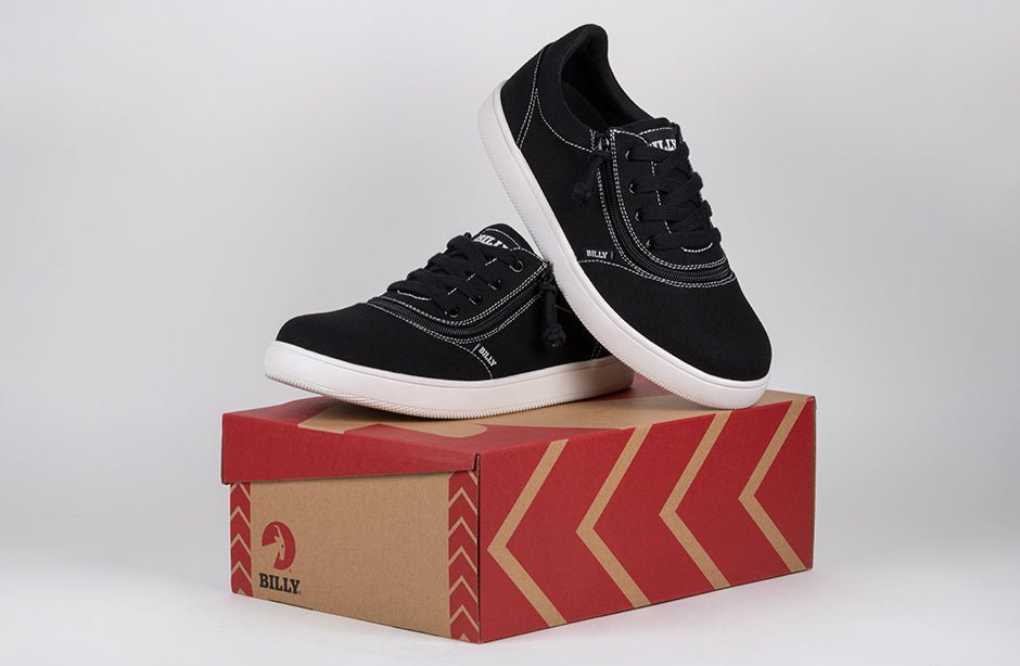 Men's Black/White Stitch BILLY Sneaker Low Tops - BILLY Footwear® Canada