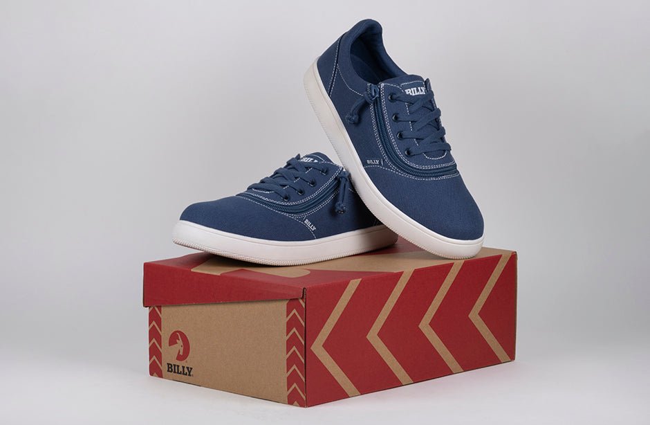 Men's Blue/White Stitch BILLY Sneaker Low Tops - BILLY Footwear® Canada