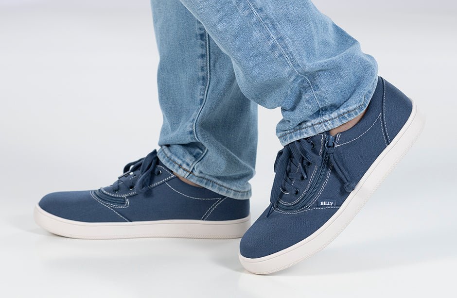Men's Blue/White Stitch BILLY Sneaker Low Tops - BILLY Footwear® Canada