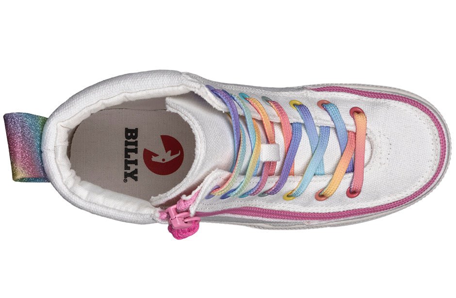 White Rainbow BILLY Classic Lace Highs - BILLY Footwear® Canada