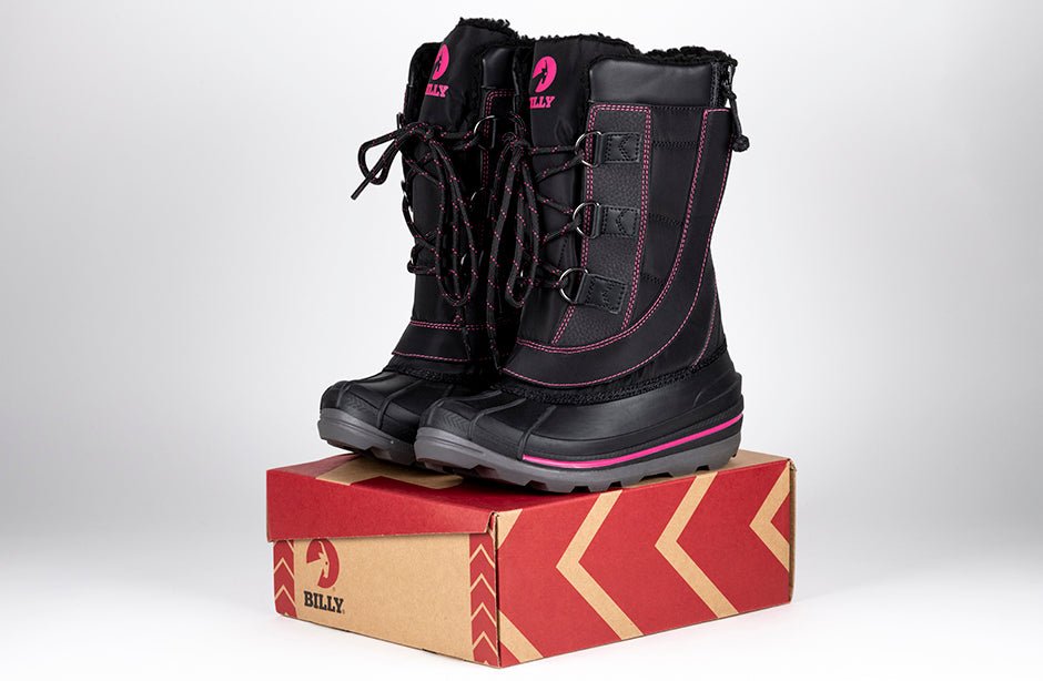 Women's Black/Pink BILLY Ice Winter Boots - BILLY Footwear® Canada