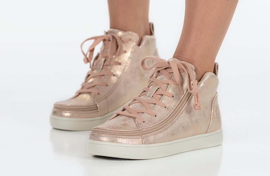 Women s Rose Gold BILLY Sneaker Lace Mid Tops BILLY Footwear Canada